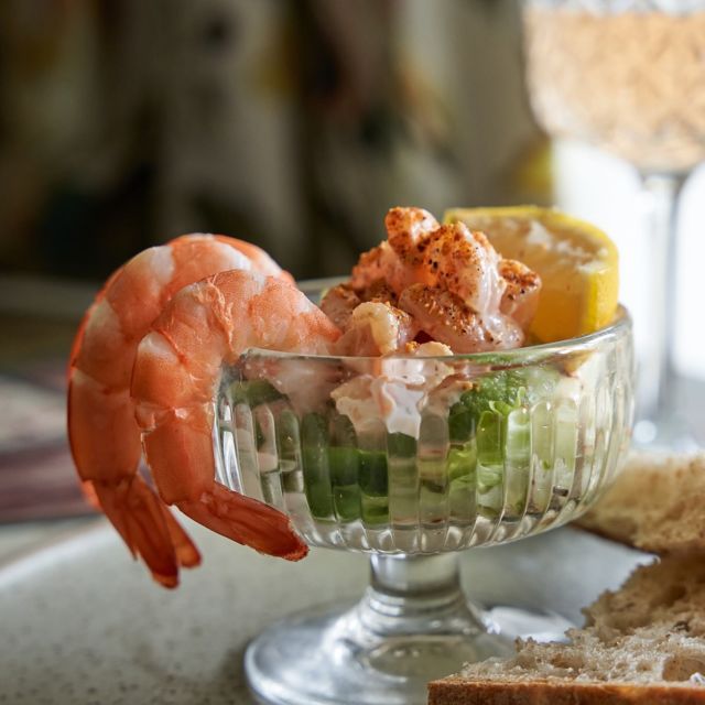 The ultimate prawn cocktail, a classic retro starter at The Chestnut Horse.